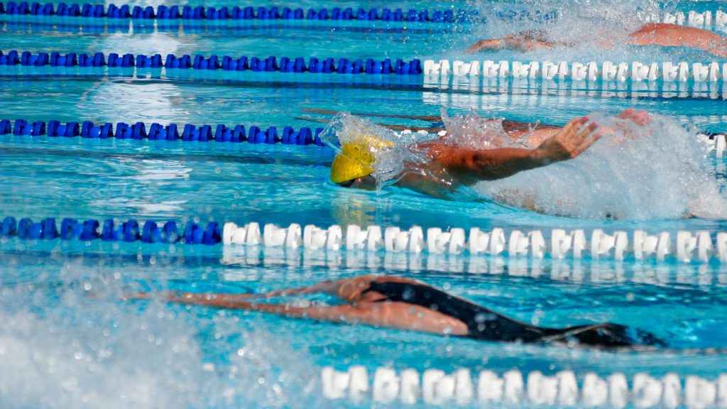 Competencia de natación estilo mariposa
